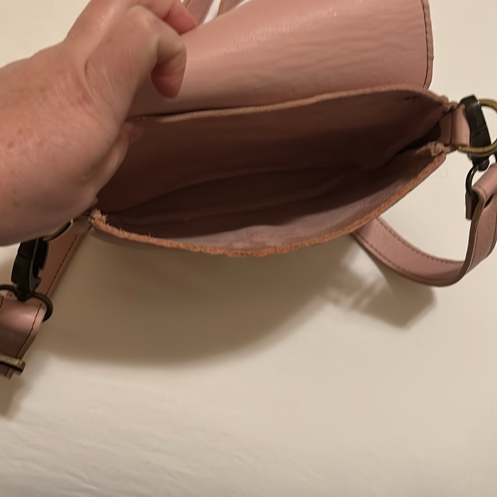 LV monogram and pink leather crossbody bag - Picture 10 of 12